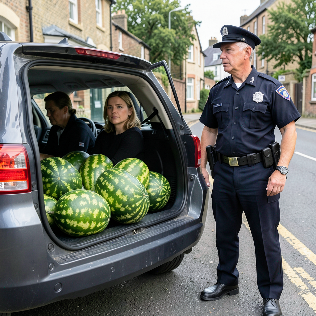 Driver stopped with eight watermelons in back seat in Bradford